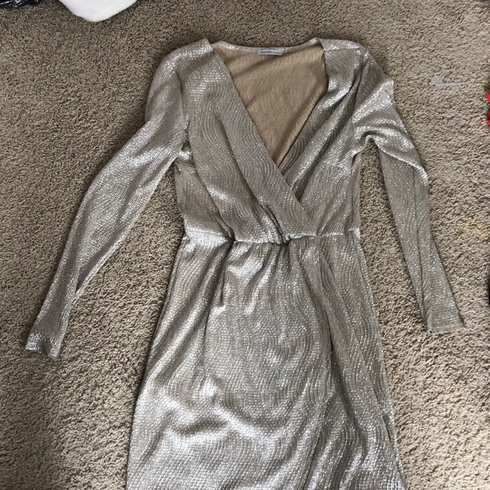 Womens Gold Wrap Dress